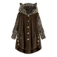 thumbnail image 1 of Chaqueta de lana para mujer Abrigos de imitación Sudadera con capucha Botón Sudadera con capucha Bolsillo con orejas de gato Prendas de vestir de gran tamaño Fridja  po268, 1 of 5