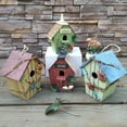 thumbnail image 3 of Wooden Birdhouse with Flower Gardening Tools And Resin Vines, Antique Wooden Birdhouse Pendant, Outdoor Craft Decorative Birdhouse, Hanging Garden Porch Patio Decoration (1Pc, Red), 3 of 5