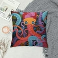 thumbnail image 2 of RUIYC Square Throw Pillow Covers Cartoon Funny Colorful Octopus Pattern Pillow Cases Decorative for Home Bedroom Sofa Pillowcases Standard, 2 of 5