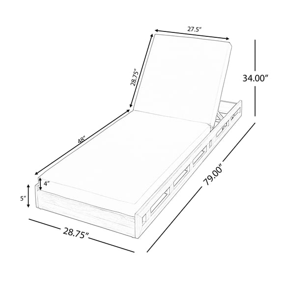 Patio Seating LOUNGE CHAISE SET, ACACIA WOOD WITH WATER-RESISTANT LOUNGE CUSHIONS (CREAM & 4 INCH THICK) - MATCHING DARK GREY VERSION AVAILABLE,Outdoor Seating