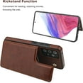 thumbnail image 4 of Compatible with Samsung Galaxy A52 Wallet Case with Card Holder, PU Leather Kickstand Card Slots Case, Double Magnetic Clasp and Durable Shockproof Cover 5G 6.5 Inch(Brown), 4 of 12