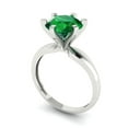 thumbnail image 2 of 2.5 ctw Solitaire Anniversary Ring for Women | Round Cut Simulated Emerald | Hyperallergenic Solid 18K White Gold, 2 of 5