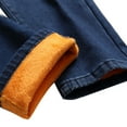 thumbnail image 5 of Men Jeans Thickened Warm Straight Leg Denim Pants Casual Lined Long Padded Trousers Men Jeans Pants Relaxed Fit Dark Blue 36, 5 of 9
