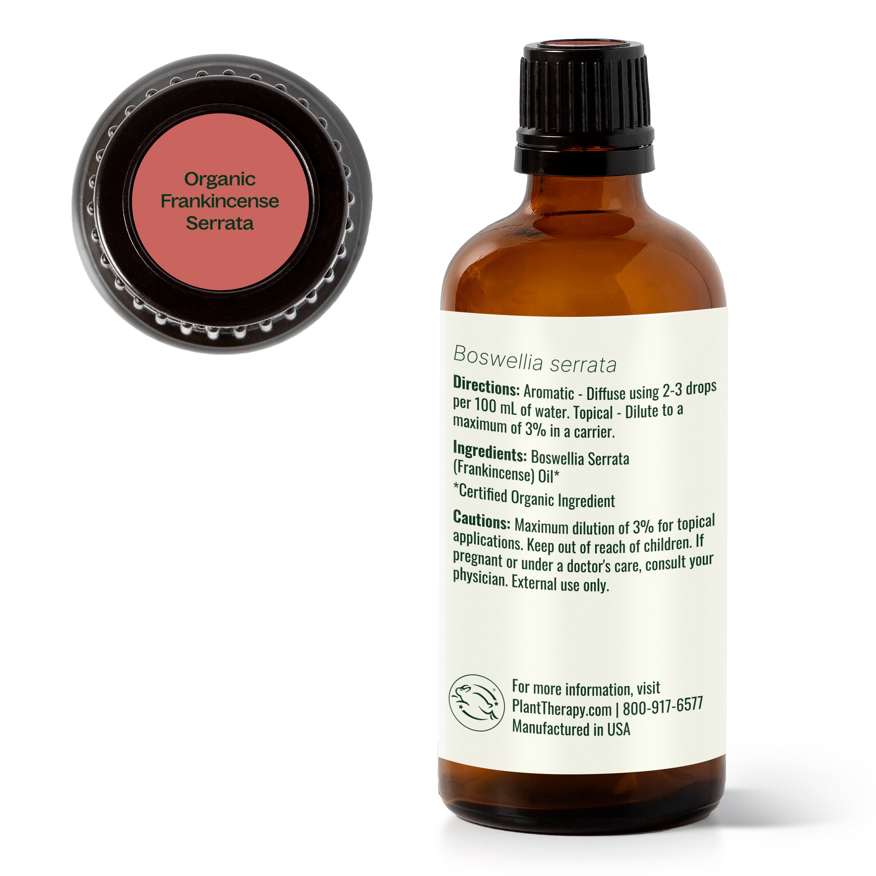 Plant Therapy Organic Frankincense Serrata Essential Oil 100% Pure, USDA Certified Organic, Undiluted, Natural Aromatherapy 100 mL (3.3 oz)