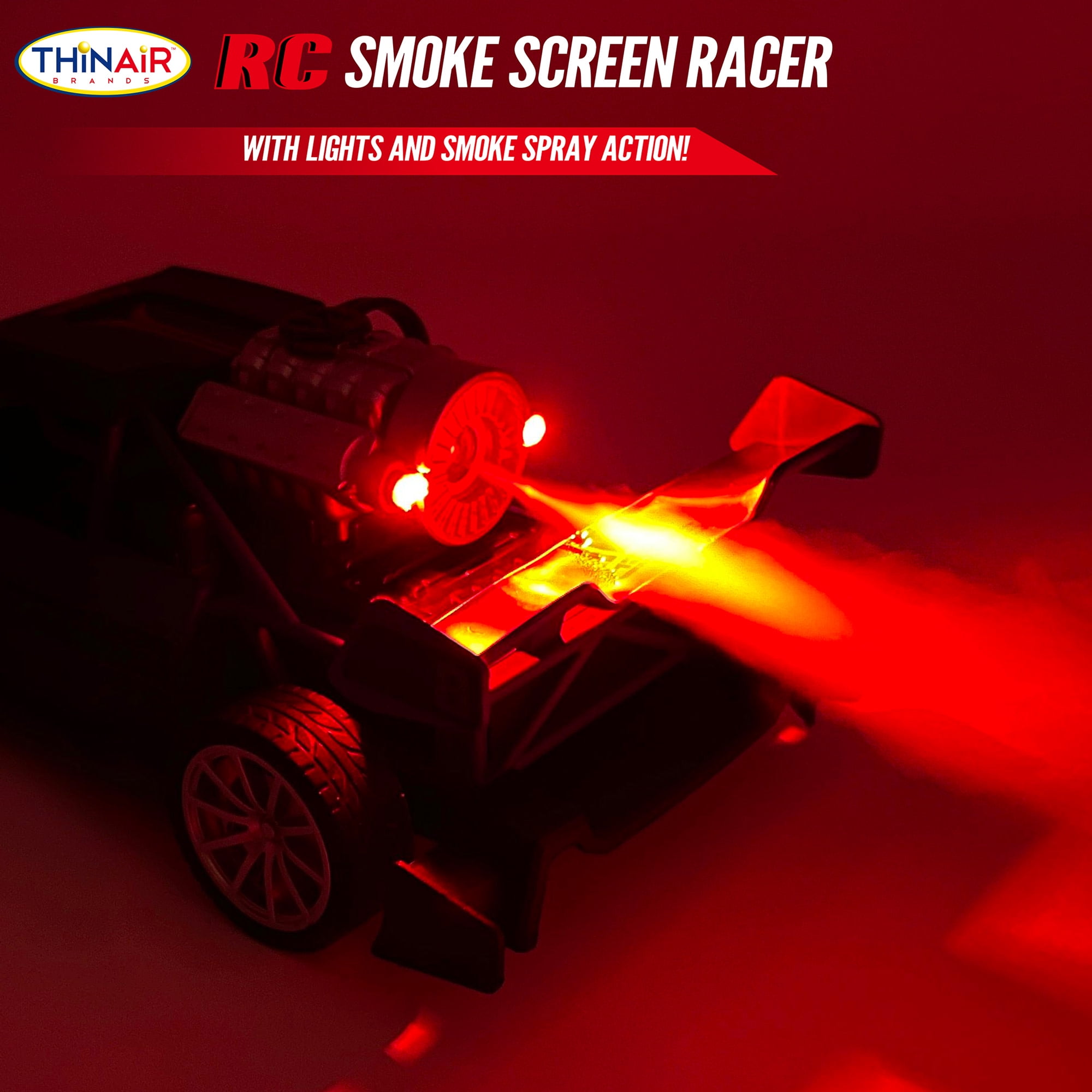 Hyper Drive: RC Smoke Screen Racer - Blue - Light-Up Remote Control Car, Spraying Vapor Mist, Toy Vehicle Performs Stunts & Tricks, 2.4 GHz, Kids 5+