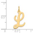 thumbnail image 4 of 14K Or Jaune Moyen Lettre de Conception de Script Fantaisie L Pendentif Initial, 4 of 4