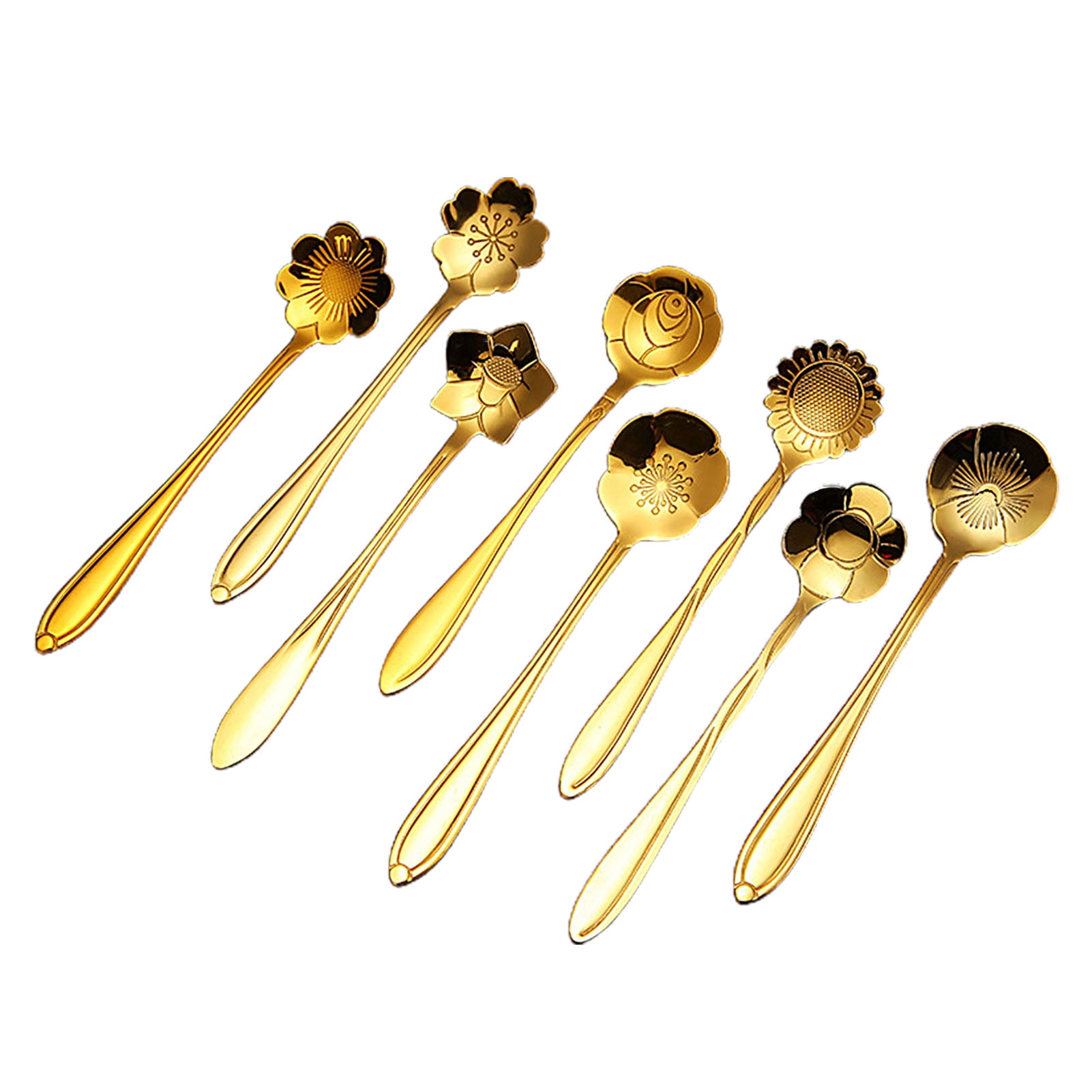 SPRING PARK Stainless Steel Flower Shape Coffee Spoons Tea Spoon