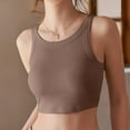 thumbnail image 4 of Women's Bras With Underwire On Solid Color RoundNeck Tank Top With Built In Bra Camisoles For Under Clothes Spaghetti Strap Cami, 4 of 7