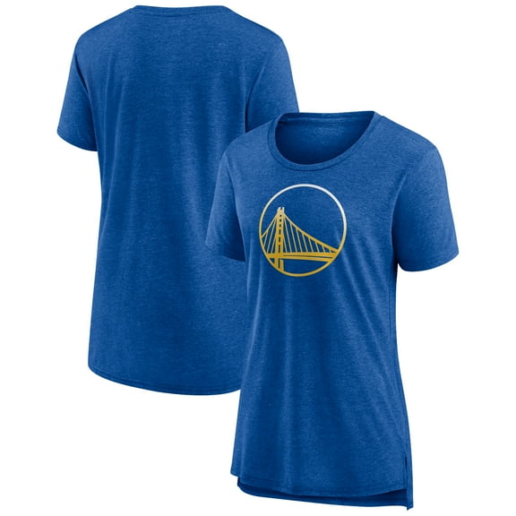 Women's Heather Royal Golden State Warriors Gradient Logo Tri-Blend T-Shirt