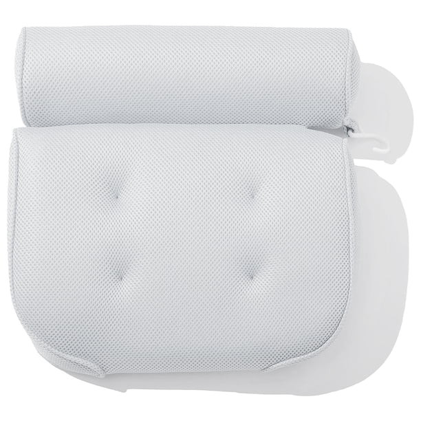 Almohada de baño de lujo de gran tamaño, azul brillante, almohada de baño para soporte de cuello y espalda, malla de aire 3D transpirable para bañera, se adapta a todas las bañeras,