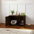 thumbnail image 4 of 31.5" x 19.3" x 19.7" Farmhouse Design Decorative Litter Box Enclosed, Engineered Wood Cat Litter Box Furniture Hidden, Hidden Litterbox Enclosed for Living Room, Bedroom, Brown, 4 of 7