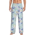 thumbnail image 2 of Goofa Colorful Butterfly Printed Soft Pajama Pants for Men, Wide Leg Comfy Casual Lounge Yoga Pants-Small, 2 of 9