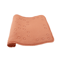 Dependable Industries Non Slip Soft Foam Shower Bathmat Suction Cups 36" x 17" Machine Washable Luxurious Thickness Peach