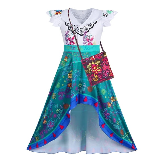 Jurebecia Princess  Dress Cosplay Costume Girls Kids Party Costume up Halloween Outfits Birthday Suit with Bag