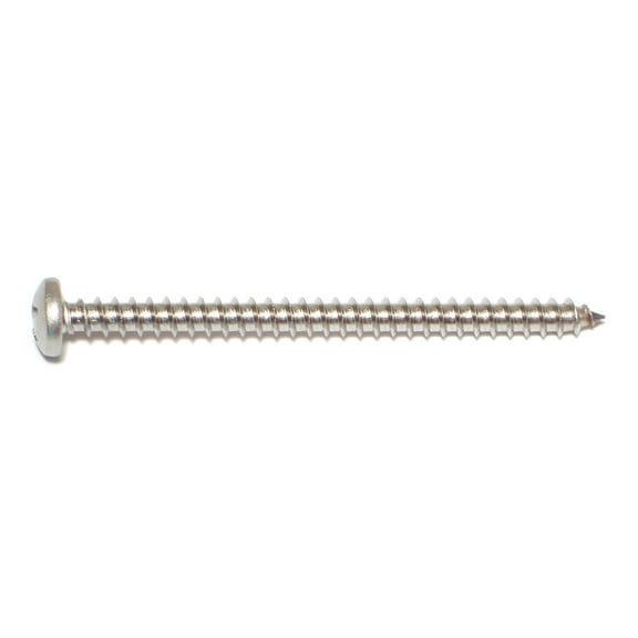 #12 x 3" 18-8 Stainless Steel Phillips Pan Head Sheet Metal Screws SMSPSS-436