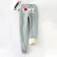 thumbnail image 5 of IROINNID Deals Fleece Sweatpants for Women Thermal Printed Winter Pants Lamb Fleece Elastic Thickened Plush Warm Sweatpants Long Pants,Light Blue, 5 of 8