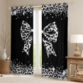 thumbnail image 2 of Homewish Cute Grey Bowtie Black Out Curtains for Children Teens,Kawaii Ribbon Bow Knot Curtains Pack of 2 (42x63 Each),Abstract Cheetah Print Bedroom Curtains,Microfiber Bedroom Decor, 2 of 6