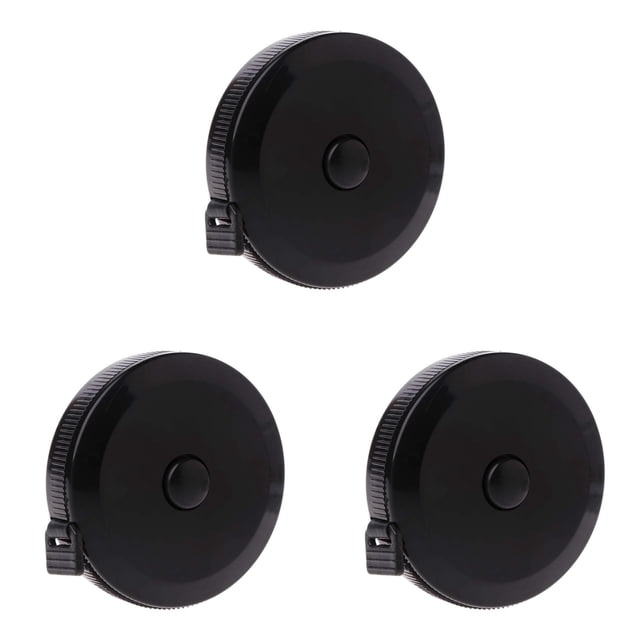 Black Soft Tape Measure Retractable Measuring for Body Fabric Sewing Tailor Cloth Knitting Craft Weight Loss Measurements Retractable Black Double Scales Rulers (1.5M/60-inch)