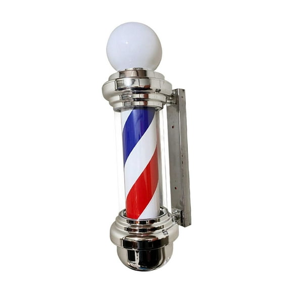 figatia Barber Pole LED Light Rotating Hair Salon Shop Sign Light Waterproof Wall