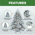 thumbnail image 4 of 7.5ft Snow Flocked Christmas Tree with Lights, Christmas Tree Prelit with 1324 Branch Tips, 650 Warm Lights and Metal Stand by Homestock, 4 of 9