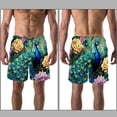 thumbnail image 3 of luoweisi Men's Beach Shorts Quick Dry Swim Trunks with Mesh Lining Peacock L, 3 of 5