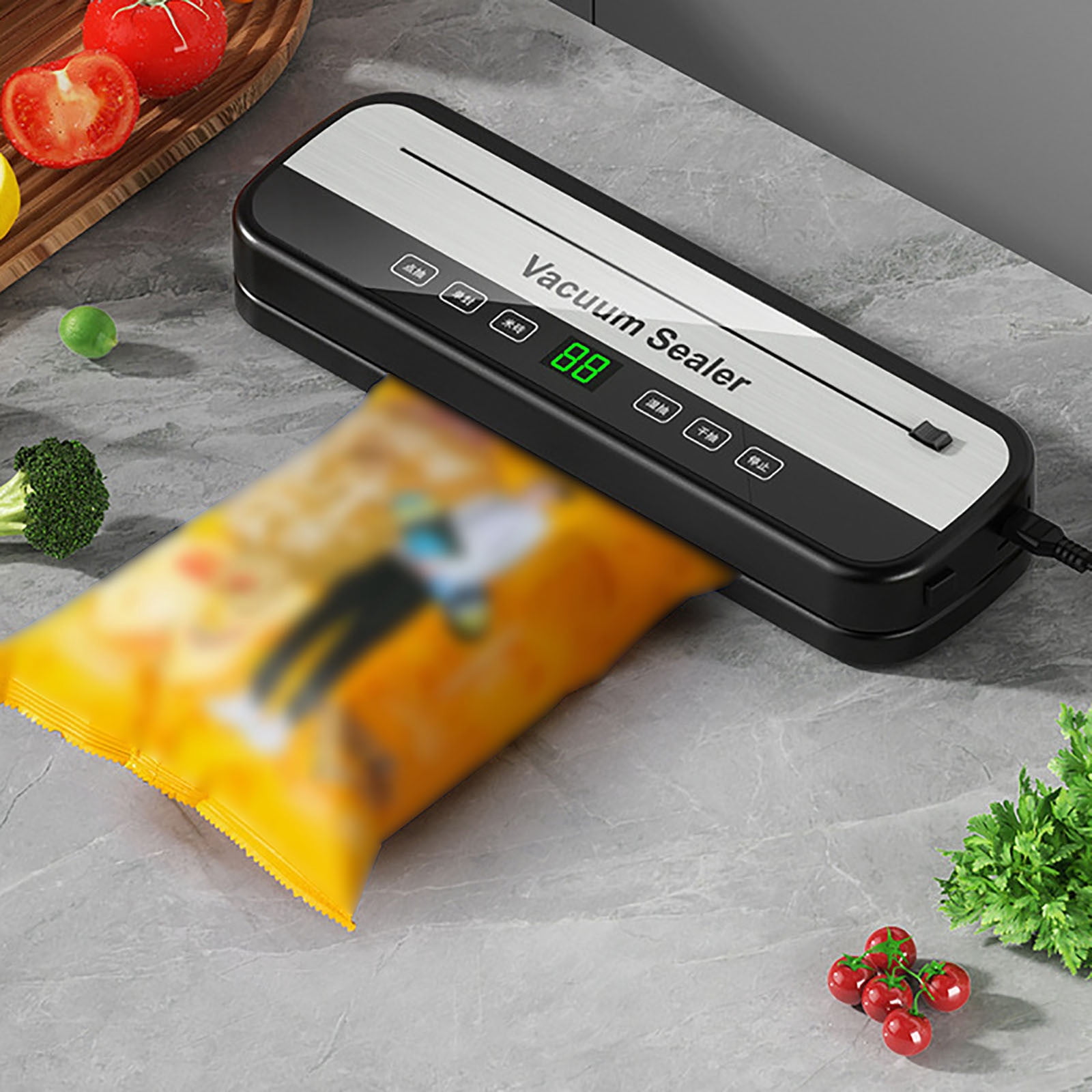 Electric Vacuum Food Sealer,Wet Dry Bag Sealing Machine,Household Food Preservation Sealer,Plastic Bag Sealer Cutter,Kitchen Vacuum Packaging Machine,Food Saver Machine,Vacuum Sealer