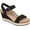 Black, variant on Aetrex Women's Sydney Quarter Ankle Strap Espadrille Wedge Sandals for Women