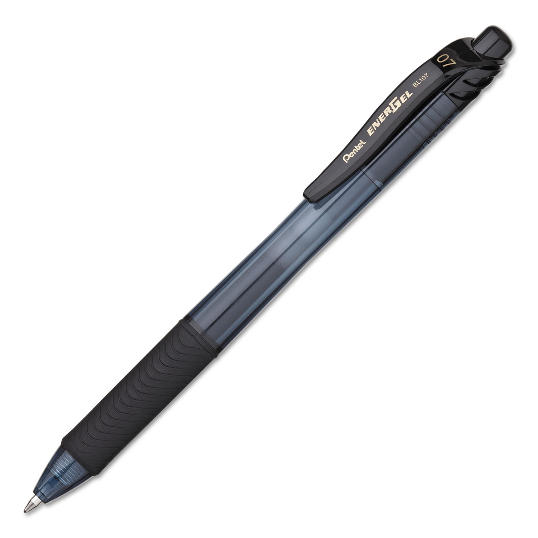 Pentel Energel X Retractable Gel Pens - Medium Pen Point Type - 0.7 Mm Pen Point Size - Black Ink - Tinted Black Barrel - 24 / Pack (bl107asw2)