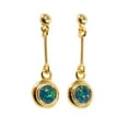 thumbnail image 2 of HIGH MOUNTAIN SIDE 18KT GOLD PLATED AUSTRALIAN BLACK OPAL DROP EARRINGS, 2 of 4