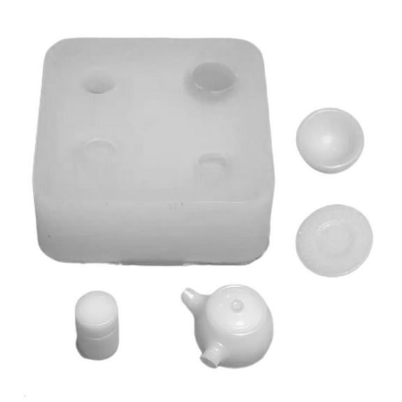 Necvior Miniature Teas Set Epoxy Resin Mold Silicone Food Play Mould Baking Accessories