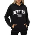 thumbnail image 2 of New York Hoodies for Women 2025 Long Sleeve Y2K Graphic Hoodie with Pockets Streetwear Hooded Sweatshirt Pullover Tops, 2 of 5