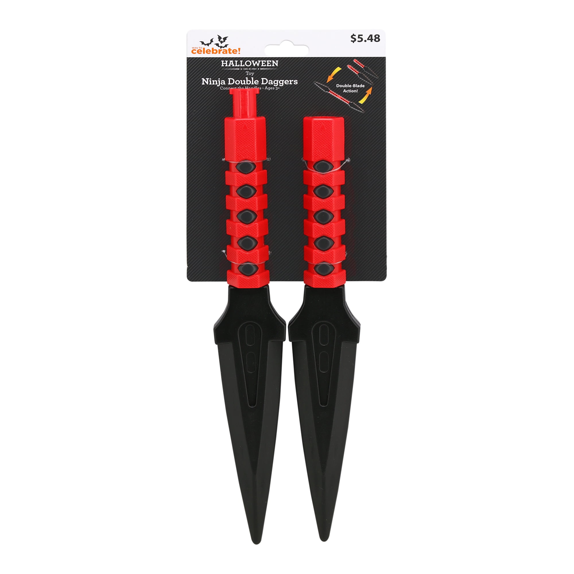 Way to Celebrate Halloween Morphing Ninja Double Daggers Toy Weapon, 26" long assembled