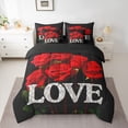 thumbnail image 2 of Castle Fairy Romantic Rose Black Red Twin Bedding Set, 2 of 8