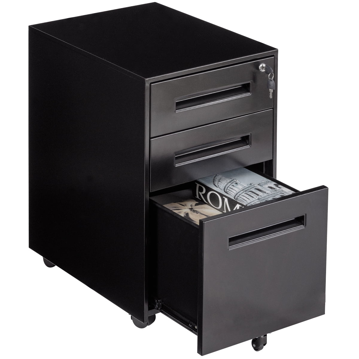 Rolling A4 File Cabinet Sliding Drawer Metal Office Document Holder Office Organizer Walmart Com Walmart Com