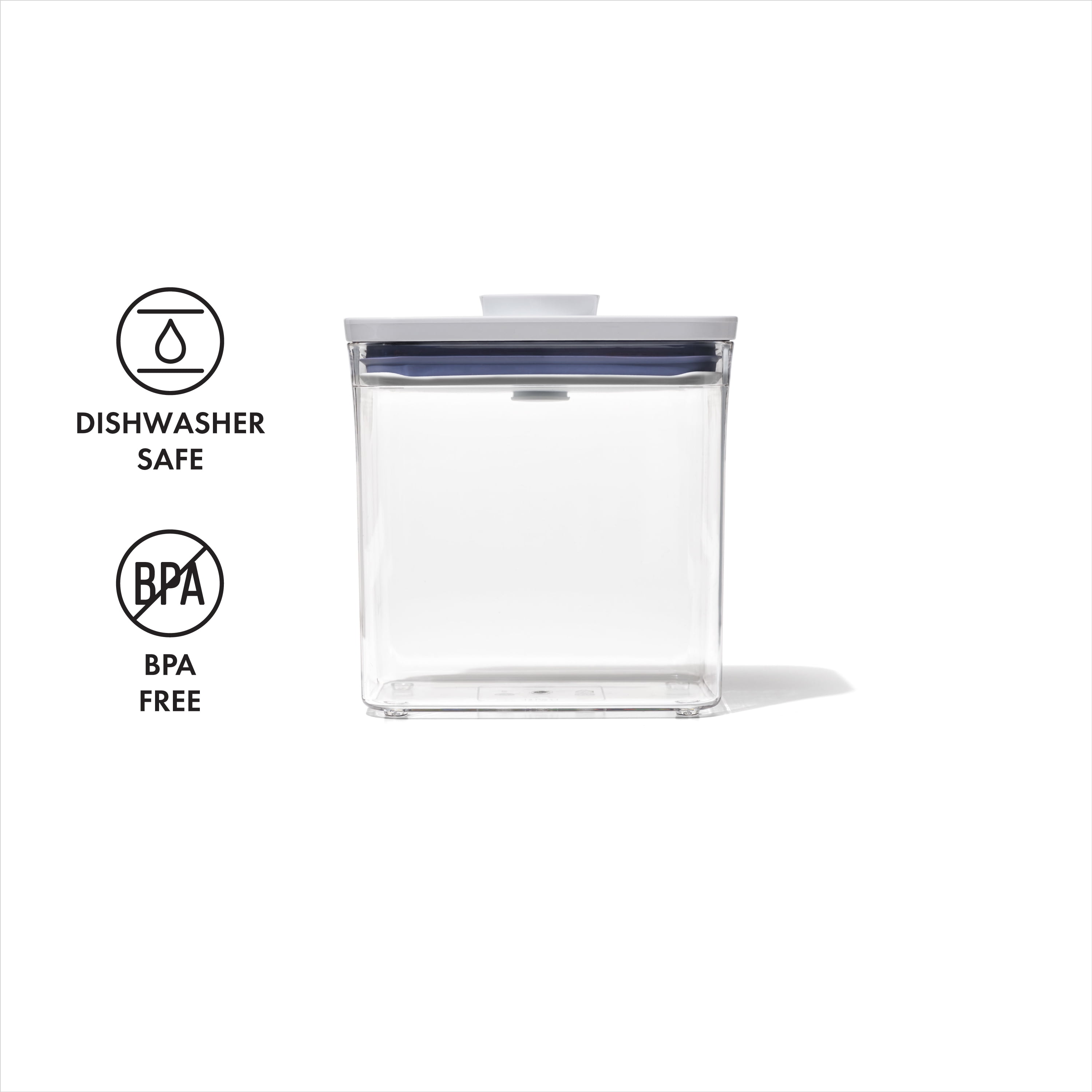 (2 pack) OXO POP Container 1.7-Qt Short Rectangle Food Storage Container, White