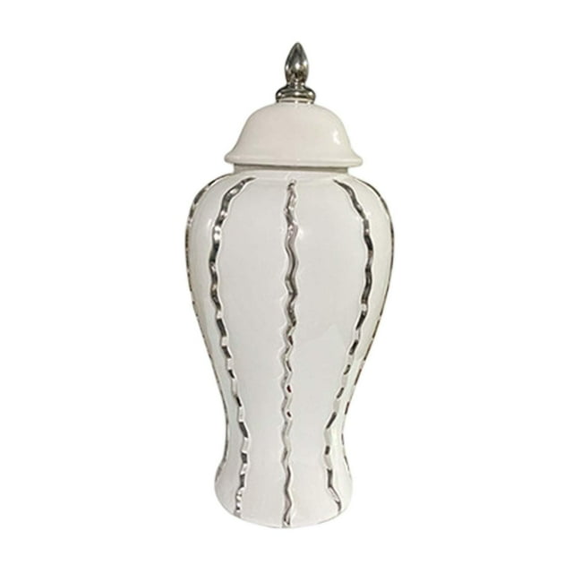 jifeng Ceramic Flower Vase Flower Pot Storage Organizer Porcelain Ginger Jar Temple Jar
