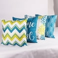 Aqua Blue Throw Pillow Covers 18x18 Set of 4 Decorative Geometric