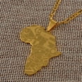 thumbnail image 5 of 14k Yellow Gold Africa Map With Flag Pendant Chain Necklaces African Maps Jewelry for Women Men A005, 5 of 7