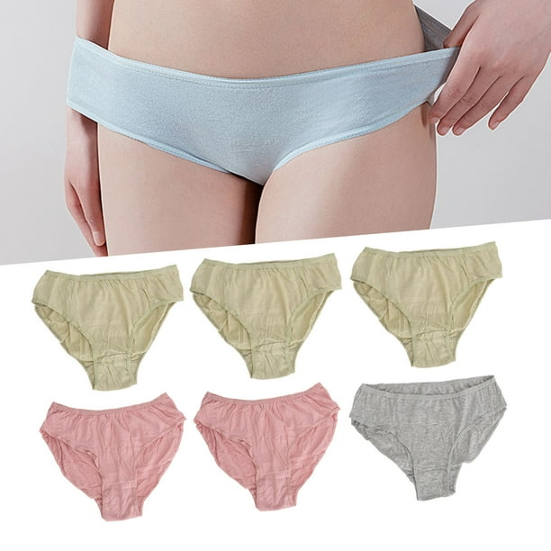 Ropa Interior Desechable Para Mujer 7 Piezas Con Banda Elastica Para La Cintura Ropa Interior De Algodon Desechable Para Mujer Agradable Para La Piel Para El Embarazo Para El Bodega Aurrera