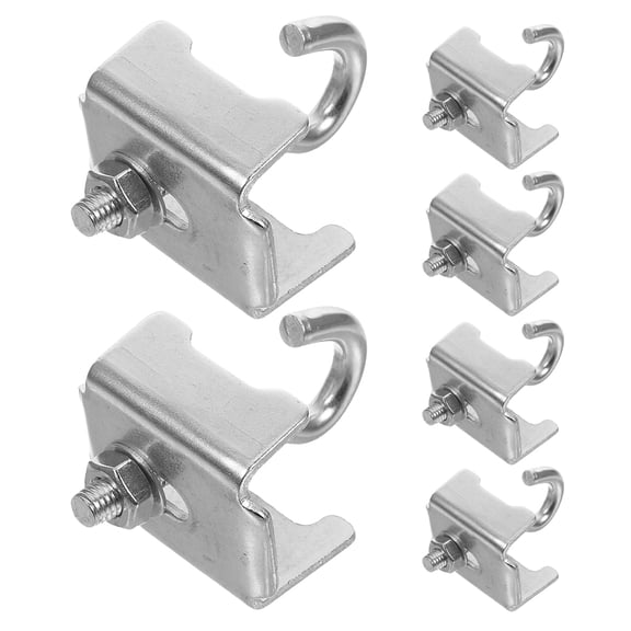 WRISTBIQUE 6-Pack Heavy Duty Metal Clamp Beam Hooks for Warehouse Storage, Garage Organization and Space Saving Solutions