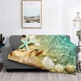 thumbnail image 2 of Yiaed Starfish And Seashell Print Blanket Throw Blanket Soft Cozy Flannel Blanket for Home Bed Sofa Couch Chair-80"x60", 2 of 6