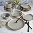 thumbnail image 3 of Gibson Soho Lounge Lagos 16 Piece Double Bowl Dinnerware Set, Grey, 3 of 9