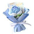 thumbnail image 2 of Crochet Roses Crochet Flowers Handmade Crochet Flowers Crochet Flower Bouquet Knitted Flowers Knitted Floral Bouquet Valentine's Day Gifts Mother's Day Gifts Blue 6.7 Inch (1Pcs), 2 of 6
