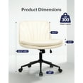 thumbnail image 6 of Neo Chair Office Chair Armless Criss Cross Legged Chair with Wheels, Comfy Home Office Desk Chairs, Adjustable Swivel Padded PU Leather Vanity Task Computer Chair, 6 of 8