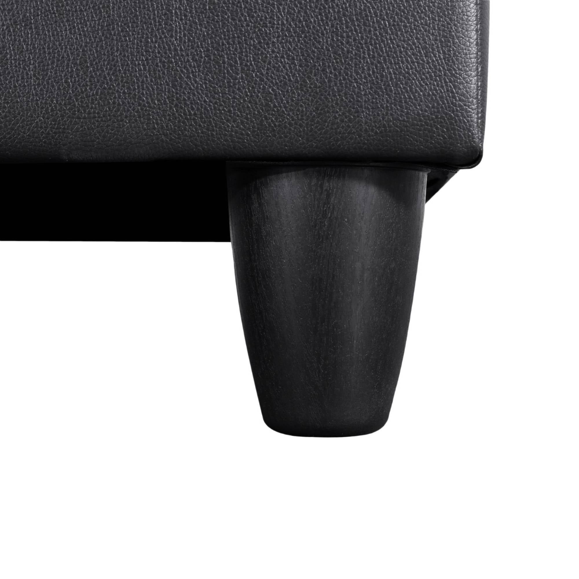 L Shape Leather sofa Couch Modern Sectional Couch with Left Chaise for Living Room Furniture Sets, Black