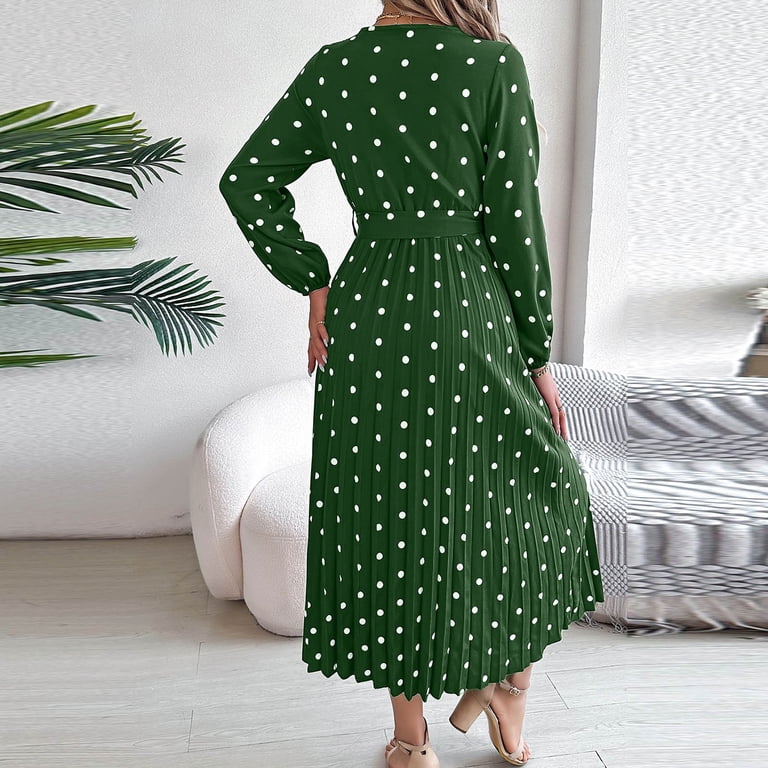 midi winter dresses for women with sleeves Women Long Sleeve Midi Dresses Ribbed Knit Round Neck Casual Swing Sweater  Dress Fall Winter Ruffled Fashion Outfit S-2XL Army Green at Amazon Women's  Clothing store