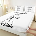 thumbnail image 3 of Manfei Kawaii Ghost Cat Full Size Sheets for Kid, White Black Cartoon Animal Bed Sheets, Cute Kitten Sheet Sets, Microfiber Bedroom Decor, 4-Piece, 3 of 7