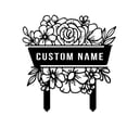 thumbnail image 2 of Custom Flowers Garden Stake,Floral Metal Garden Yard Sign, Personalized Gardener Name Plaque Stake,Outdoor Lawn Courtyard Decor, 2 of 5
