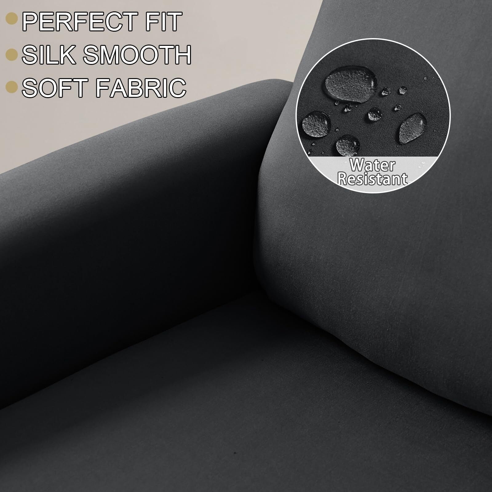 LKJYER Recliner Chair Covers 4 Pieces Waterproof Small Recliner Sofa Slipcover Stretch Recliner Slipcover for Lazyboy Recliner Chair with Storage Pocket Furniture Protector for Living Room