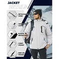 thumbnail image 4 of TACVASEN Men's Winter Waterproof Ski Jackets with Hooded Windproof Fleece Warm Snow Coat with Multi-Pockets For Hiking and Snowboarding ,White,M, 4 of 6